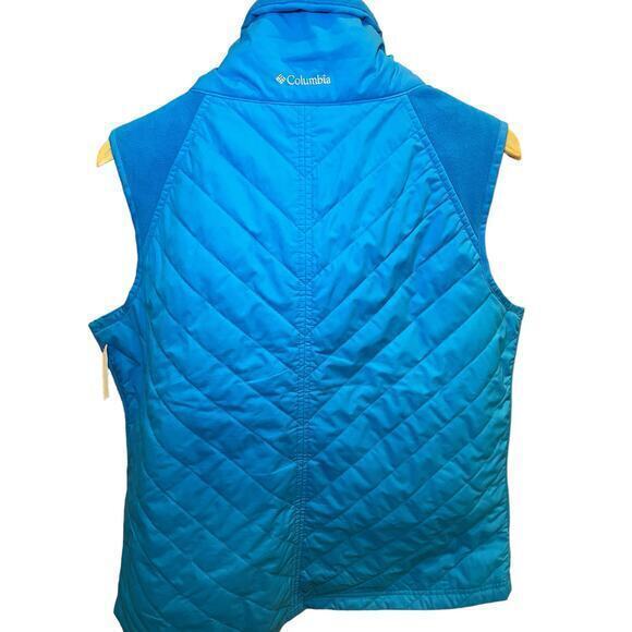 Columbia Bright Sky Blue Women's Quilted Puffer Vest w/‎ Full Zipper & Collar XL - Picture 3 of 10